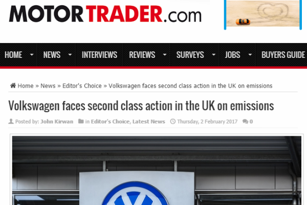 Car Emissions Lawyers in Motor Trader