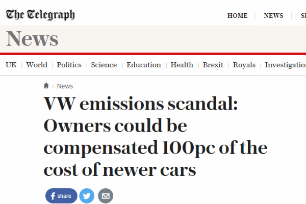 Car Emissions Lawyers in The Telegraph